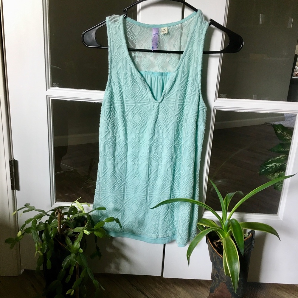 Alya Mint Lace Tank